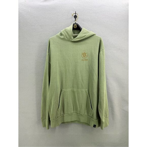 Cloak Mens Green Cotton Blend Fleece Pullover Hoodie Sweatshirt Size Large - Picture 7 of 9